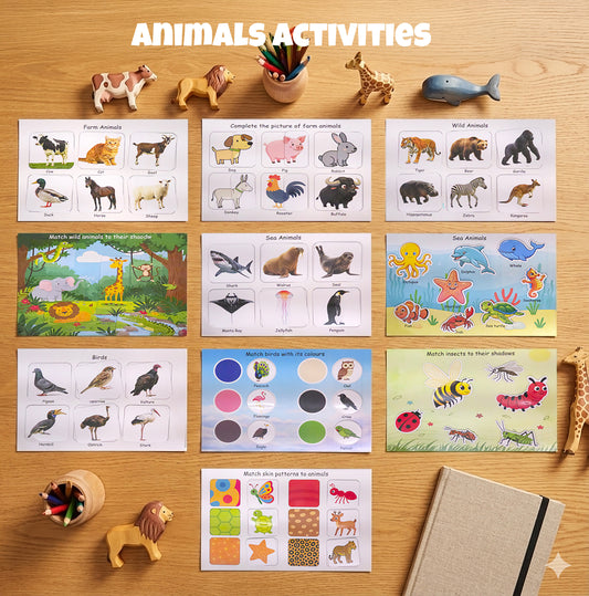 🐾 Animals Activity Binder for Toddlers (Ages 1–5)