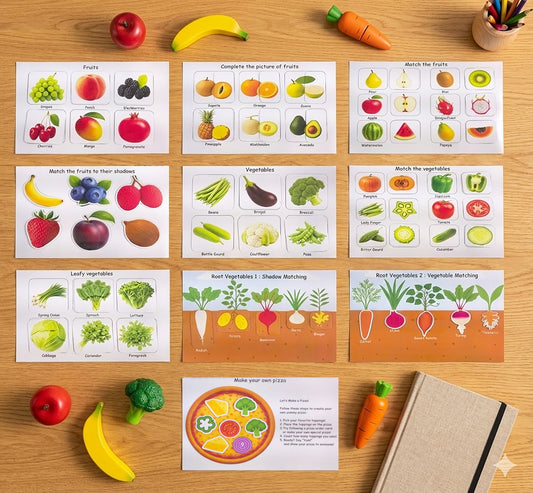 🍎 Fruits & Vegetables Activity Binder for Toddlers (Ages 1–5)