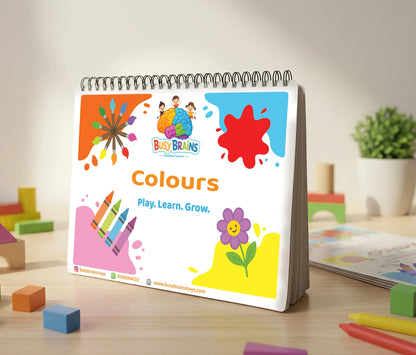 Colours Activity Binder for Toddlers by Busy Brains – Montessori-inspired, screen-free learning toy with colours illustrations