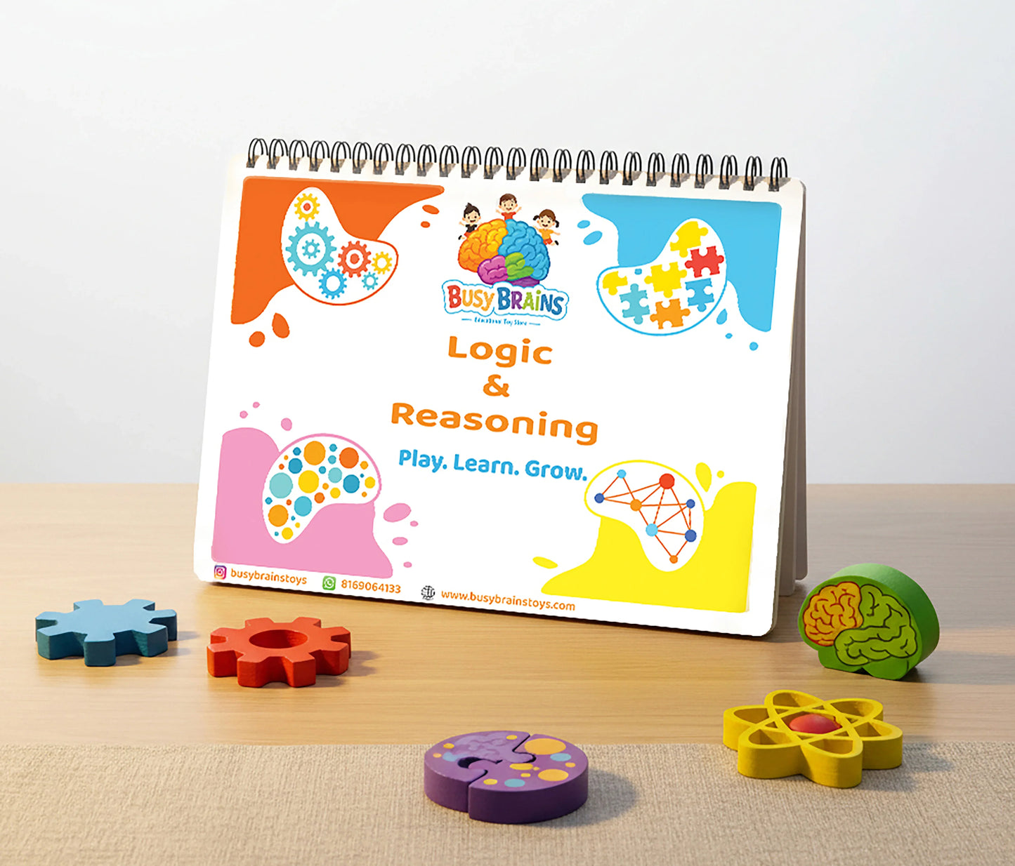 Logic and Reasoning Activity Binder for Toddlers by Busy Brains – Montessori-inspired, screen-free cognitive learning toy