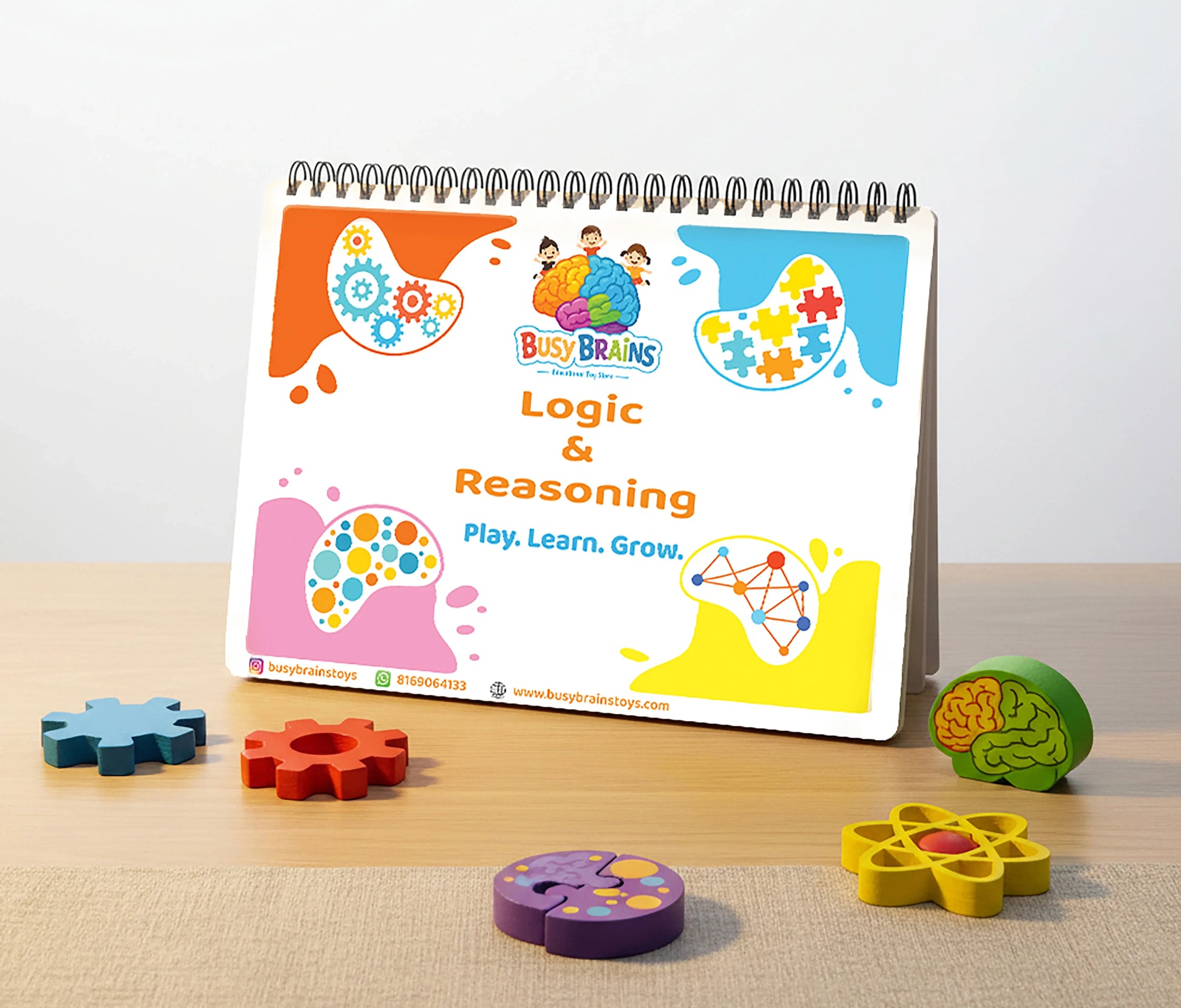 Logic and Reasoning Activity Binder for Toddlers by Busy Brains – Montessori-inspired, screen-free cognitive learning toy